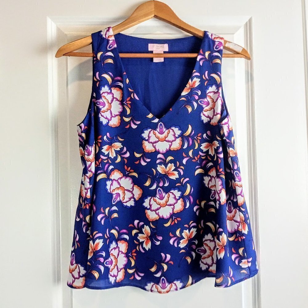St. Tropez West Floral Sleeveless Top
